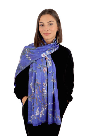 Saks Almond Blossom Pattern Winter Shawl - Thumbnail