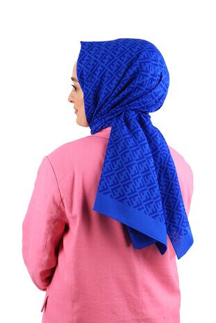 Saks F Pattern Embossed Scarf - Thumbnail