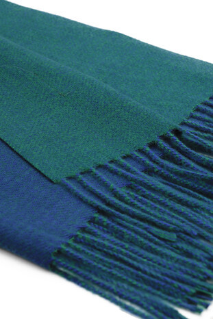 Saks Green Double Sided Winter Shawl - Thumbnail