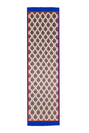 Saks Hatai Pattern Narrow Silk Foulard - Thumbnail