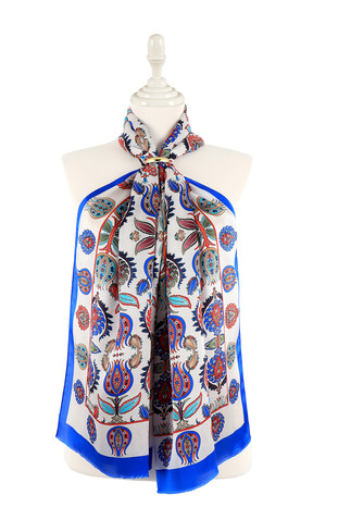 Saks Iznik Pattern Silk Foulard - Thumbnail