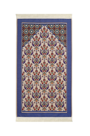 Saks Mosaic Tulip Pattern Tapestry Prayer Rug - Thumbnail