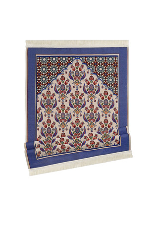 Saks Mosaic Tulip Pattern Tapestry Prayer Rug - Thumbnail