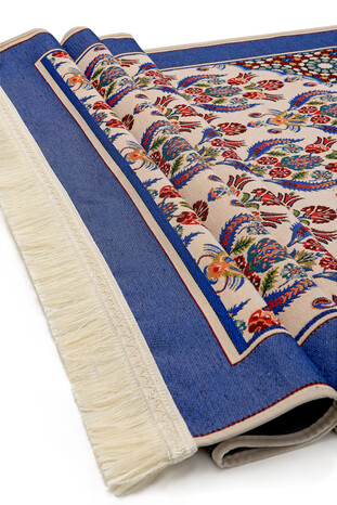 Saks Mosaic Tulip Pattern Tapestry Prayer Rug - Thumbnail