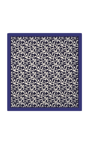 Saks Pia Pattern Sura Silk Square Scarf - Thumbnail