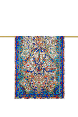 Saxon Patterned Indian Silk Scarf - Thumbnail