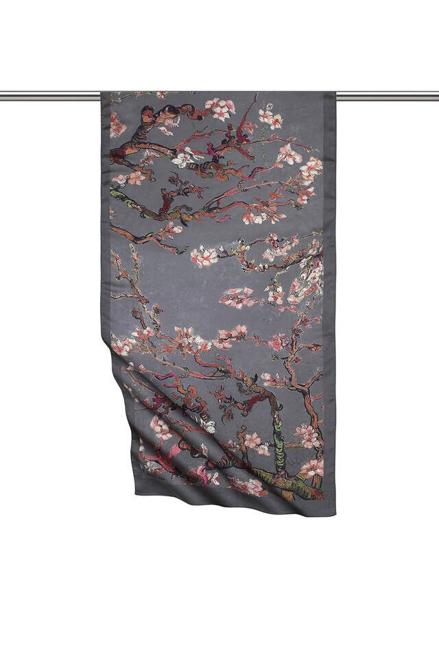 Smoked Almond Blossom Silky Foulard 