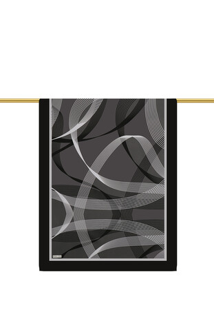 Smoked Carousel Pattern Twill Silk Scarf - Thumbnail