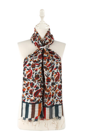 Smoked Kani Pattern Silk Foulard - Thumbnail