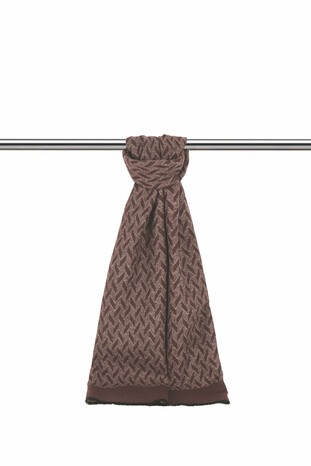 Smoked Men's Wool Wide Scarf - Thumbnail