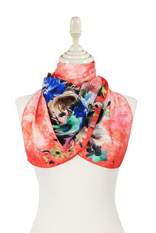 Sunflower Flower Silky Foulard - Thumbnail