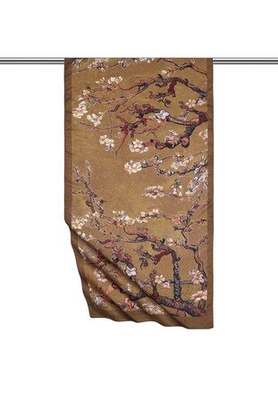 Tan Almond Blossom Silky Foulard - Thumbnail