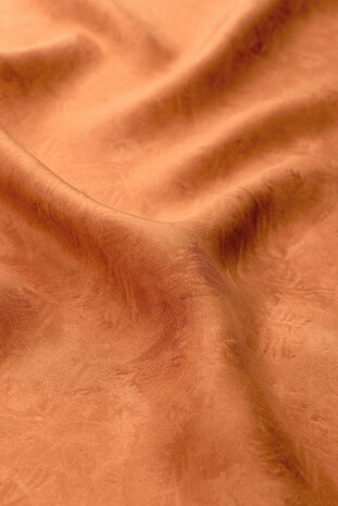 Tan Brush Pattern Twill Silk Square Scarf - Thumbnail