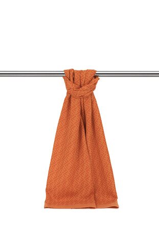 Tan F Pattern Embossed Scarf - Thumbnail