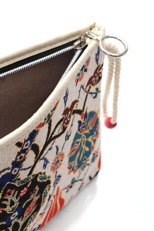 Tile Tulip Pattern Tapestry Handbag - Thumbnail