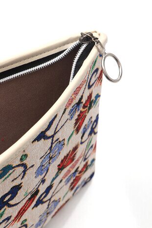 Tulip Carnation Pattern Tapestry Handbag - Thumbnail