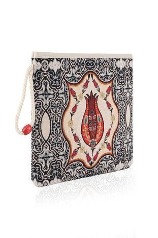 Tulip Pattern Tapestry Handbag - Thumbnail