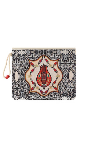 Tulip Pattern Tapestry Handbag - Thumbnail