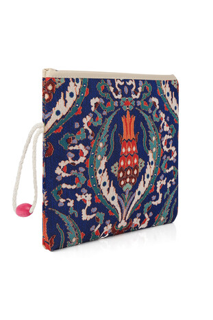 Tulip Pattern Tapestry Handbag - Thumbnail