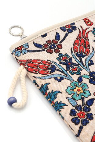 Tulip Pattern Tapestry Handbag - Thumbnail