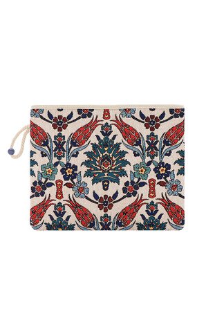 Tulip Pattern Tapestry Handbag - Thumbnail