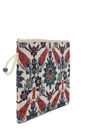 Tulip Pattern Tapestry Handbag - Thumbnail