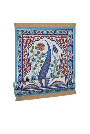 Turquoise Velvet Carpet Prayer Rug - Thumbnail