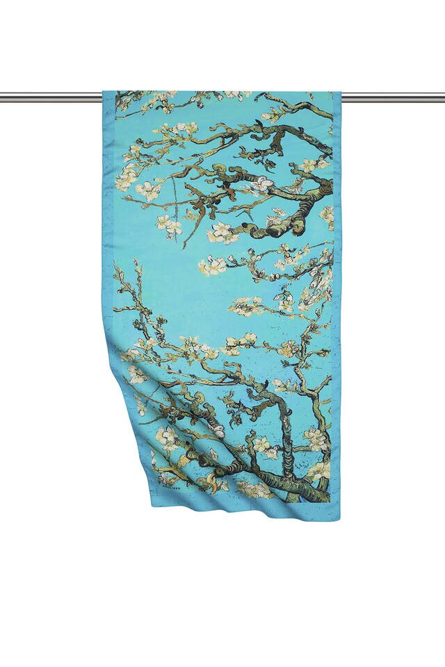 Water Green Almond Blossom Silky Foulard - 1