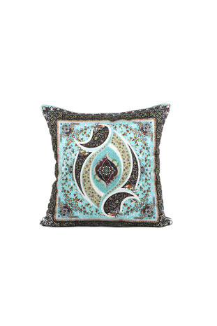 Water Green Velvet Throw Pillow - Thumbnail