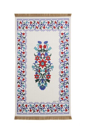 White Bamboo Carpet Prayer Rug - Thumbnail