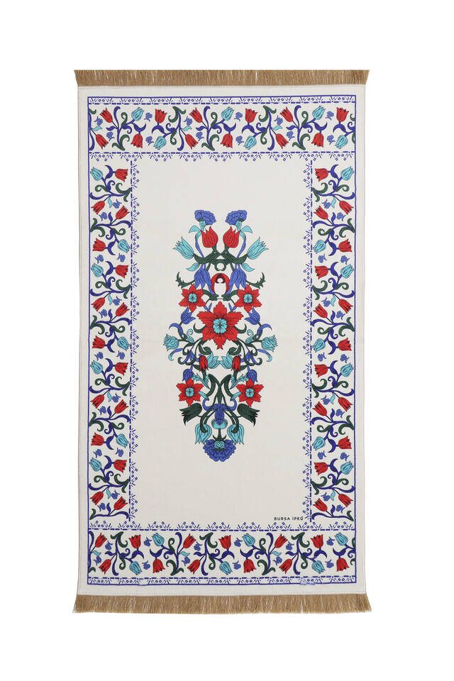 White Bamboo Carpet Prayer Rug 