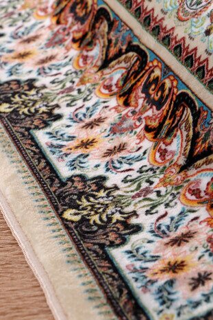 White Bamboo Carpet Prayer Rug - Thumbnail