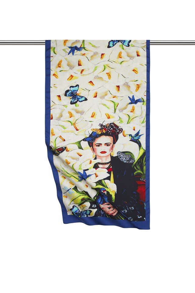 White Frida Silky Foulard 