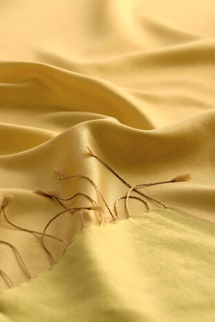 Yellow Gold Reversible Silk Scarf - Thumbnail