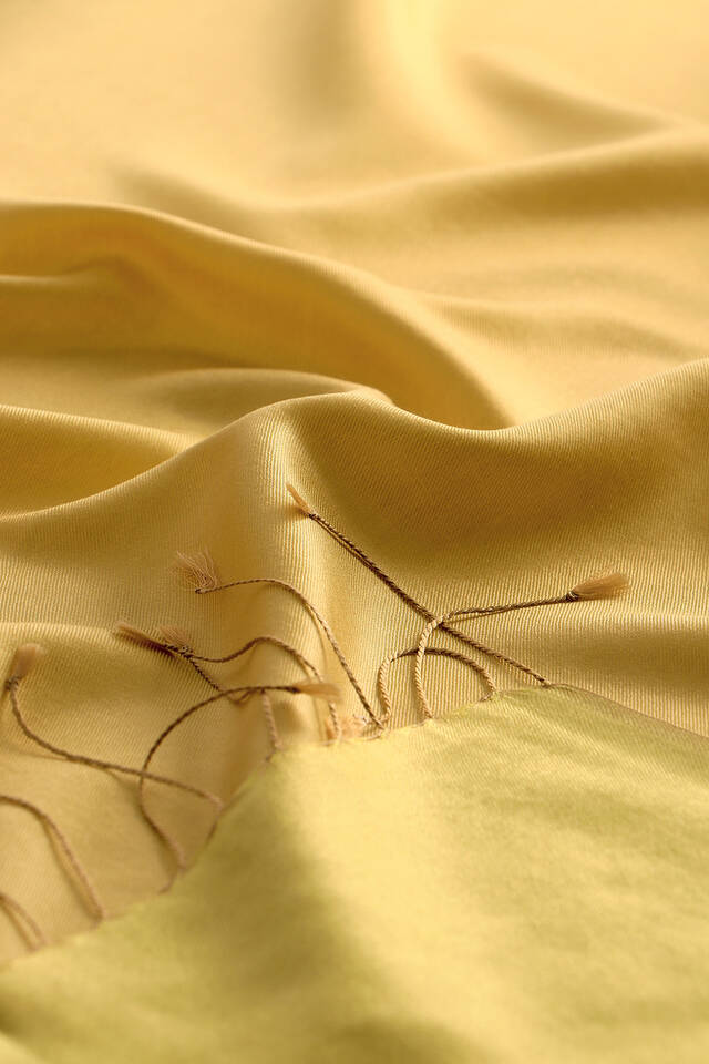 Yellow Gold Reversible Silk Scarf - 4