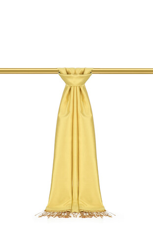 Yellow Gold Reversible Silk Scarf - Thumbnail