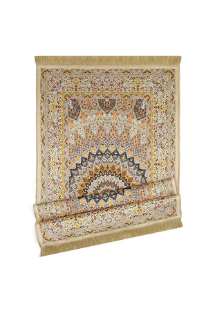 Yellow Velvet Carpet Prayer Rug - Thumbnail